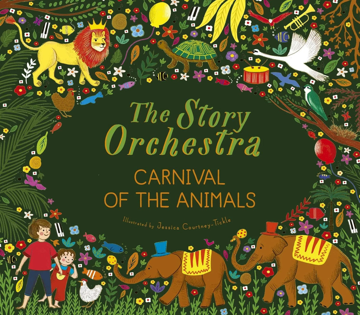 Story Orchestra Carnival of the Animals book cover showing illustrated jungle scene with lion, elephants, tortoise and