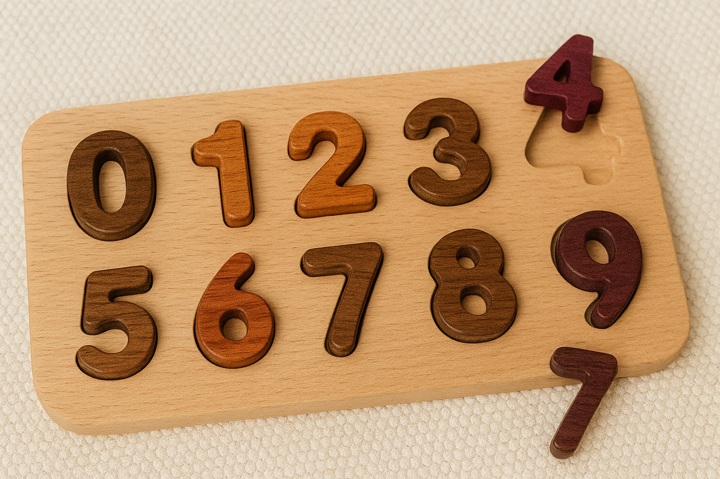 Wooden Numbers Board (0–9) – Montessori Counting & Tracing