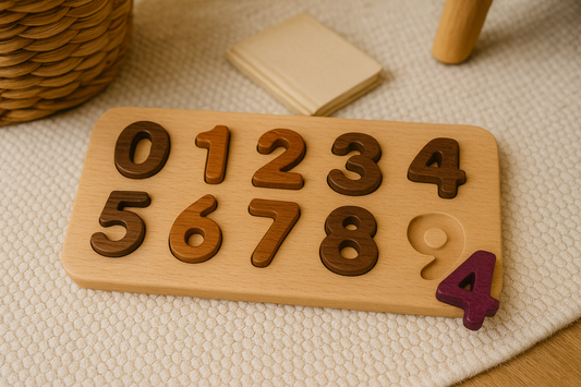 Wooden Numbers Board (0–9) – Montessori Counting & Tracing